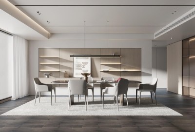 现代餐厅3D模型下载